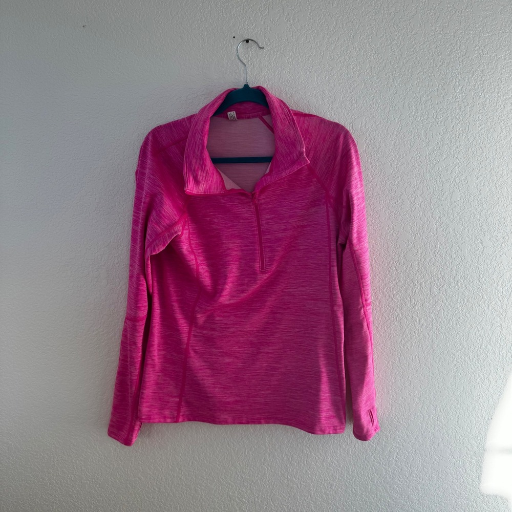 Under Armour Women Hot Pink Cold Gear Quarter Zip Pullover Athletic Shirt